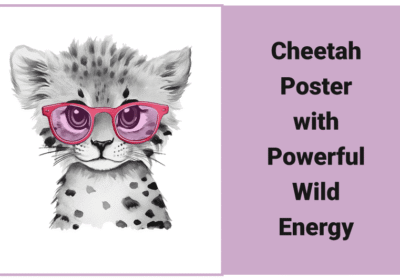 Cheetah Poster with Powerful Wild Energy Cheetah Poster with Powerful Wild Energy