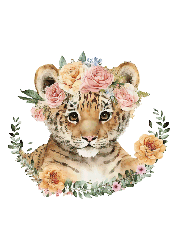 Digital Poster Inspired by Soft Safari Tones and Baby Leopard Art