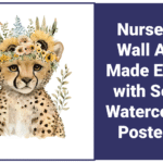 Floral Cheetah Cub Posters for Nursery and Children’s Room Décor