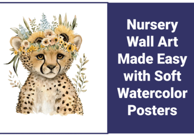 Floral Cheetah Cub Posters for Nursery and Children’s Room Décor