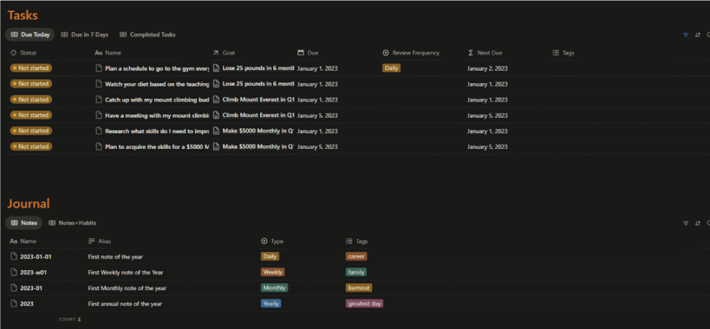 Notion Goal Tracker That Builds Consistent Momentum
