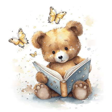 Bear Reading a Book Posters Encourage a Love of Stories