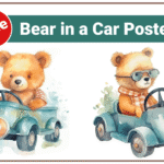 Bear in a Car Posters Deliver Charming Powerful Decor