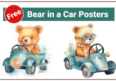 Bear in a Car Posters Deliver Charming Powerful Decor
