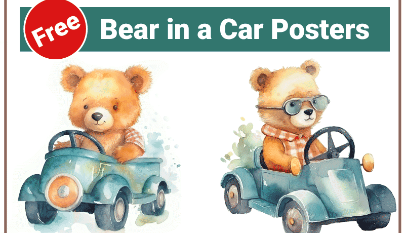 Bear in a Car Posters Deliver Charming Powerful Decor Bear in a Car Posters Deliver Charming Powerful Decor