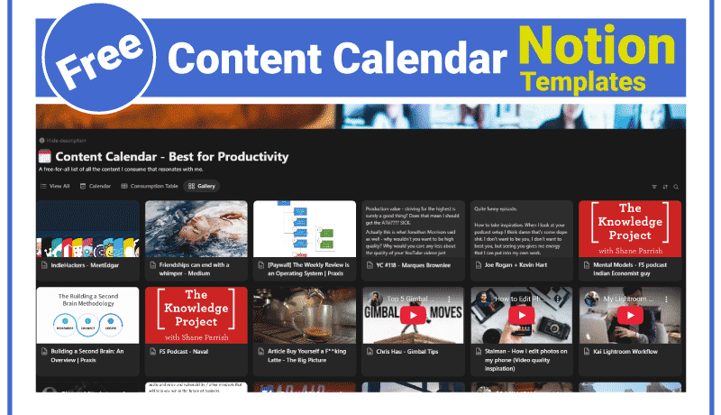 Content Calendar Notion for Smarter Weekly Planning Content Calendar Notion for Smarter Weekly Planning