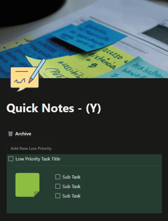 Notion Notes Template That Enables Fast Idea Capture