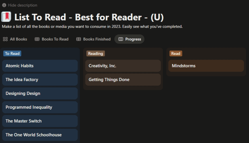 Notion Reading List That Improves Focus and Follow-Through