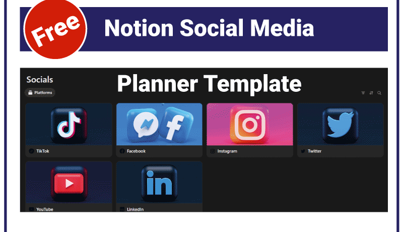 Notion Social Media Planner Template Free Amazing Resource