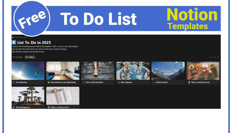 Notion To Do List Templates with Bold Planning Power